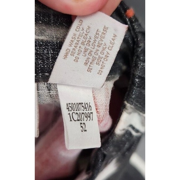 Chico's Red White Black Abstract Shimmer Open Front Linen Blend Jacket Sz 0 S - Picture 9 of 9